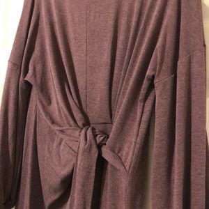 Heather Purple Long Sleeve Tie Front Dress